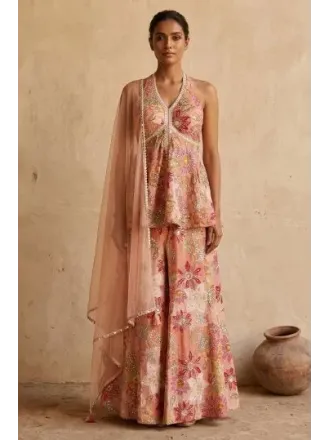 Yellow with Rani Pink Color Designer Chudidar