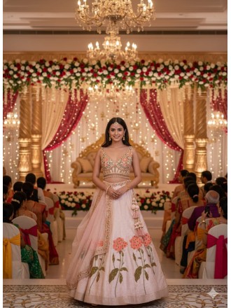 Yellow With Blue Color Designer Chiffon Kurti