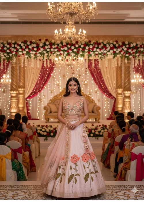 Yellow With Blue Color Designer Chiffon Kurti