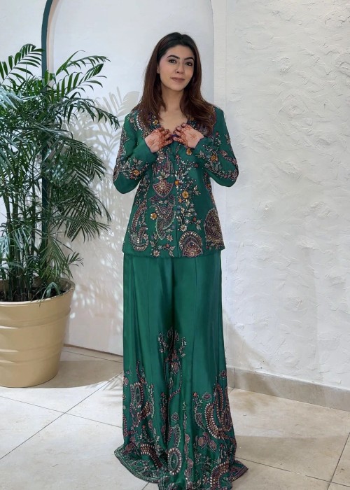 Heavy Faux Georgette Silk Top-Bottom And Dupatta Set Fully Stitched Ready To Wear