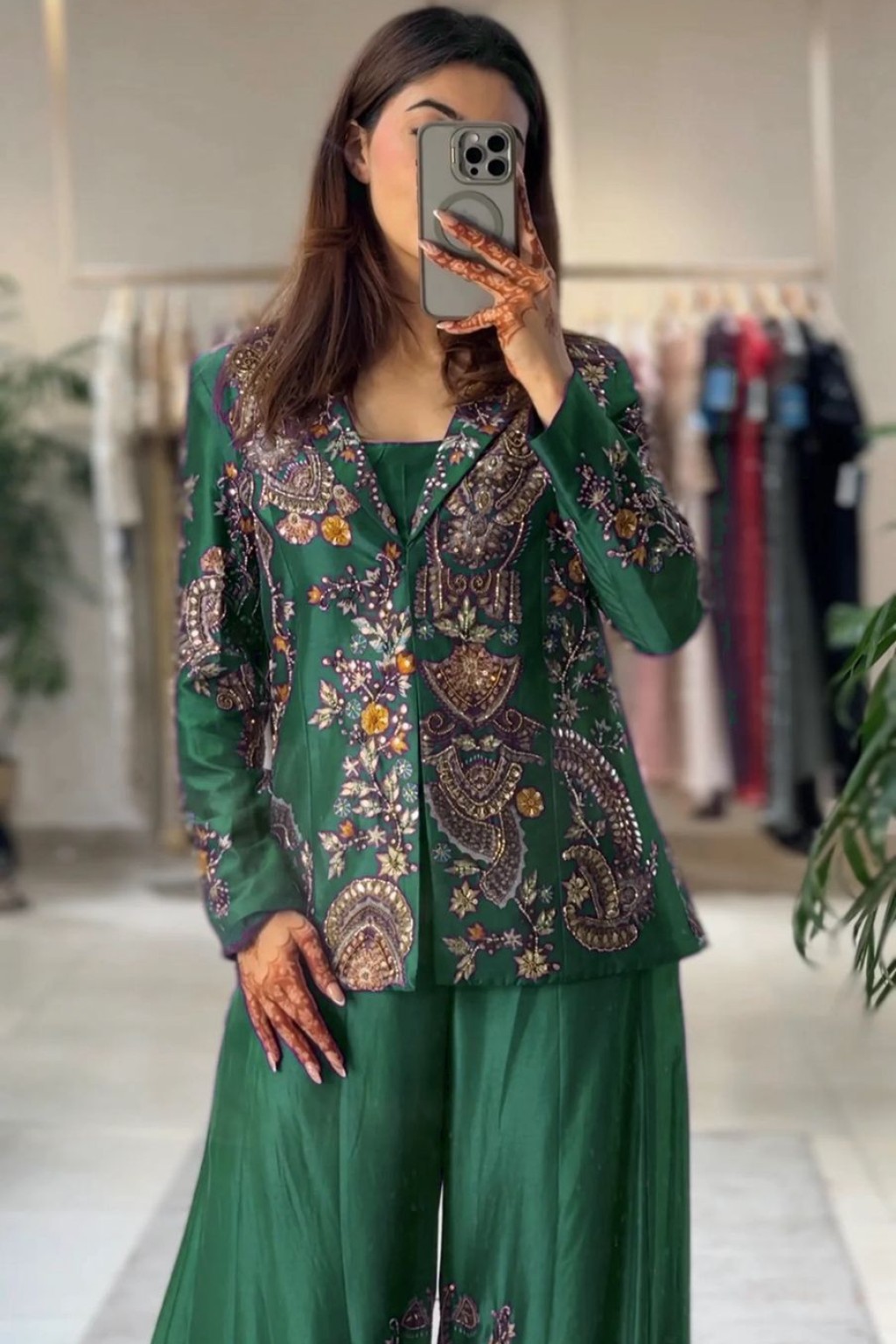 Heavy Faux Georgette Silk Top-Bottom And Dupatta Set Fully Stitched Ready To Wear