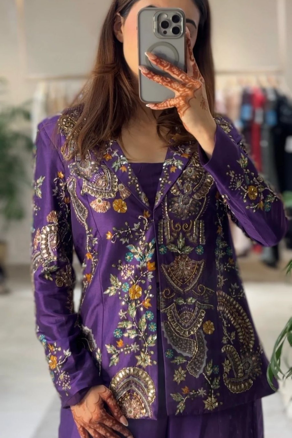 Puple Color Heavy Faux Georgette Silk Top-Bottom And Dupatta Set Fully Stitched Ready To Wear