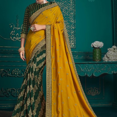Yellow Fancy Fabric Saree 