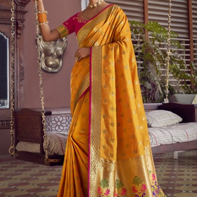 Yellow Silk Saree
