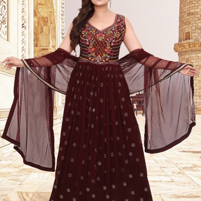 Maroon Designer Gown