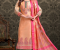 Peach with Dark Pink Color Cotton Designer Suit