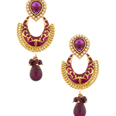 Purple dangler earrings 